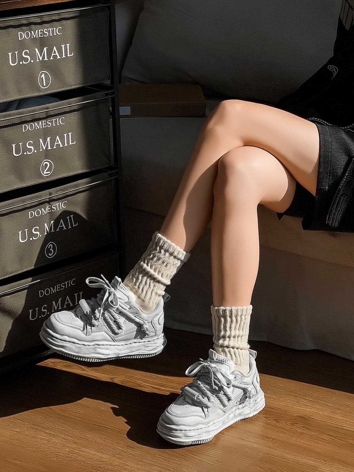 Deconstructed Distressed Chunky Street Sneakers