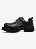 Chunky Rivet Street Style Round Toe Leather Derby Shoes