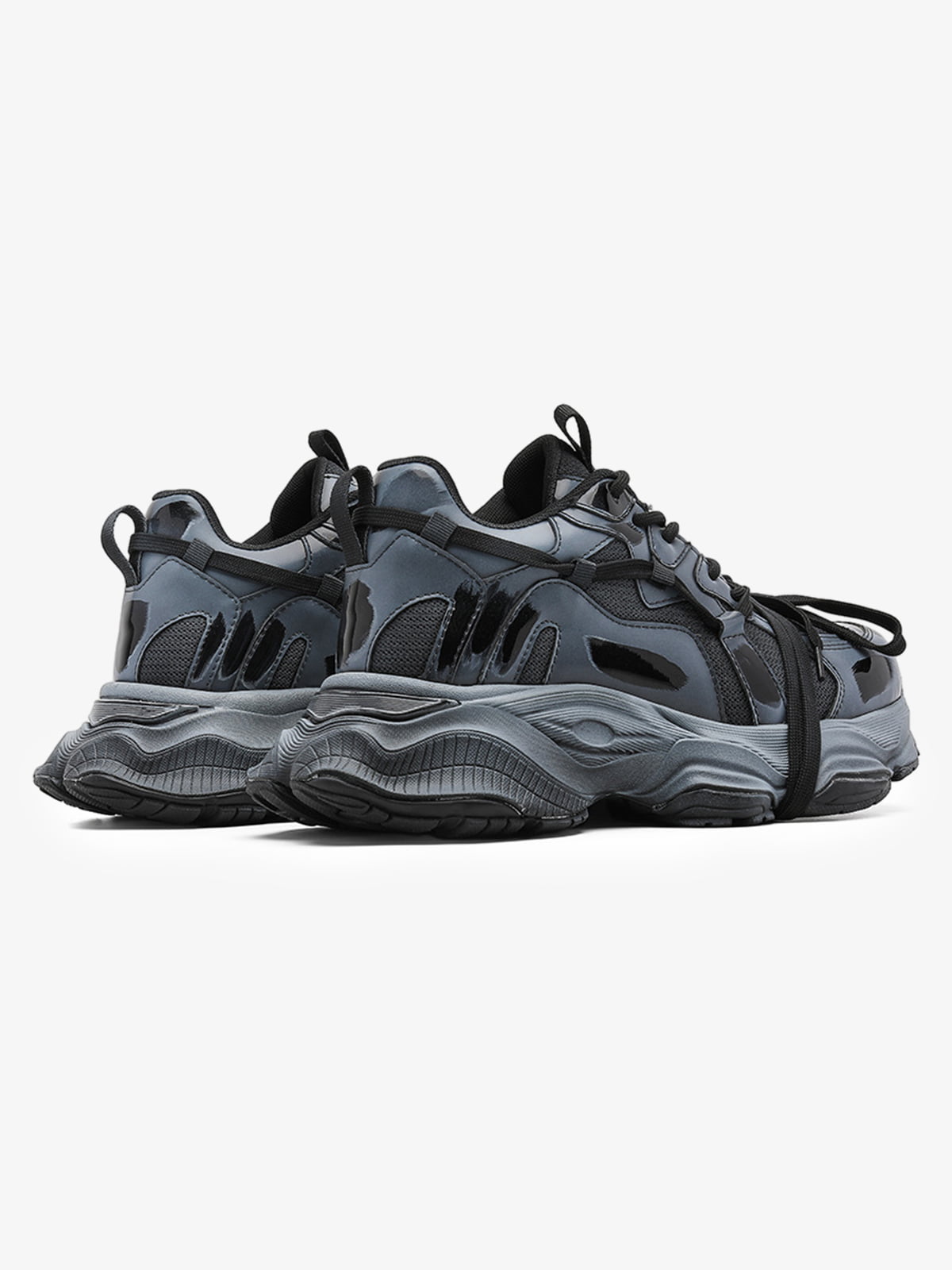 Cyberpunk Glossy Panel Techwear Chunky Sneakers