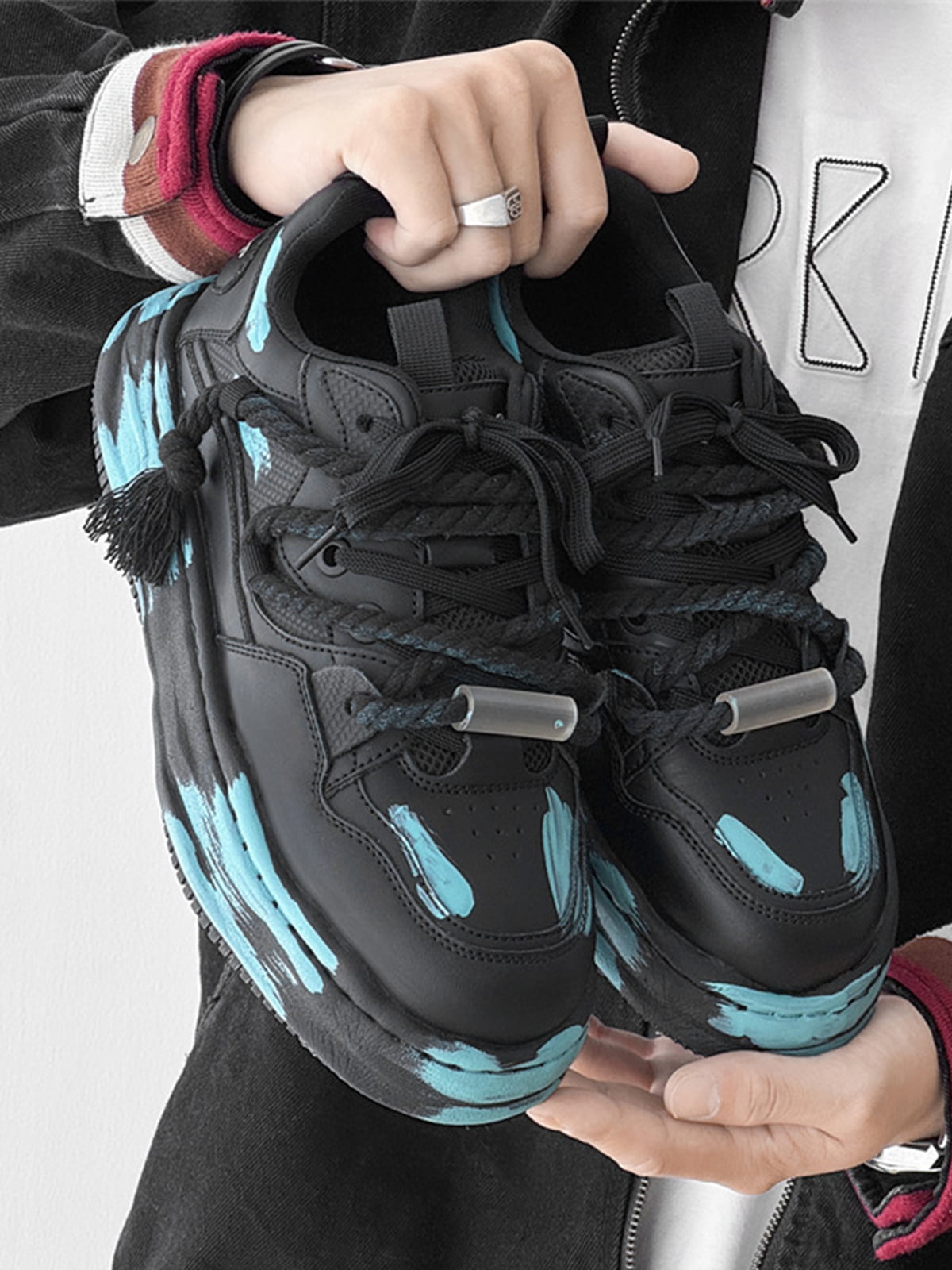 Colorful Graffiti Design Platform Sneakers