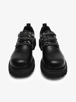 Chunky Rivet Street Style Round Toe Leather Derby Shoes