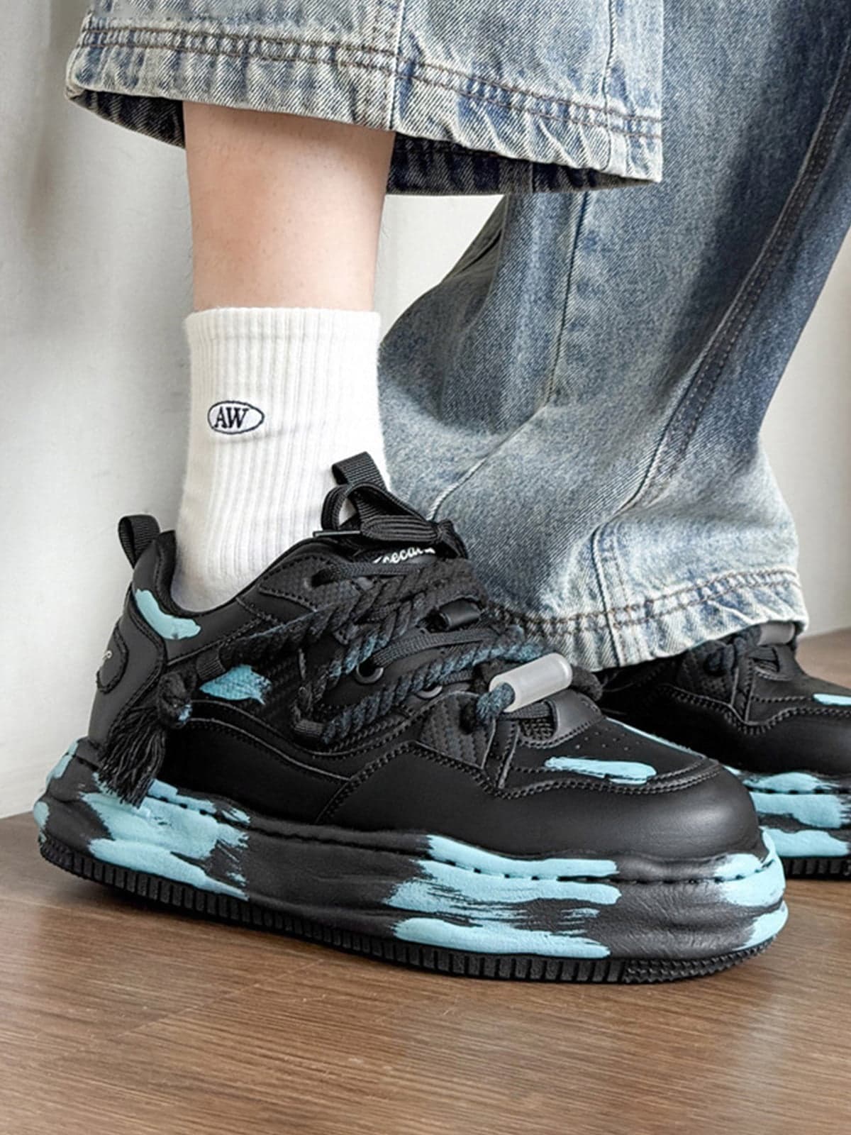 Colorful Graffiti Design Platform Sneakers