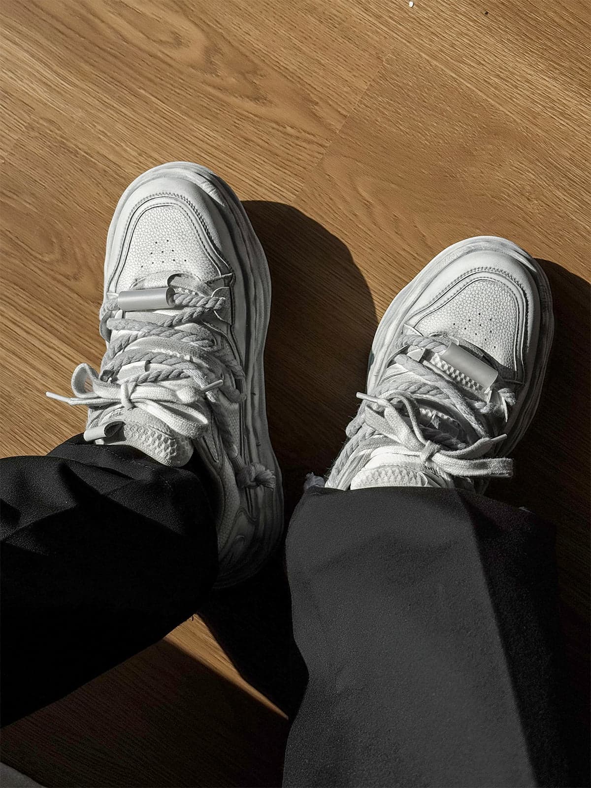 Deconstructed Distressed Chunky Street Sneakers