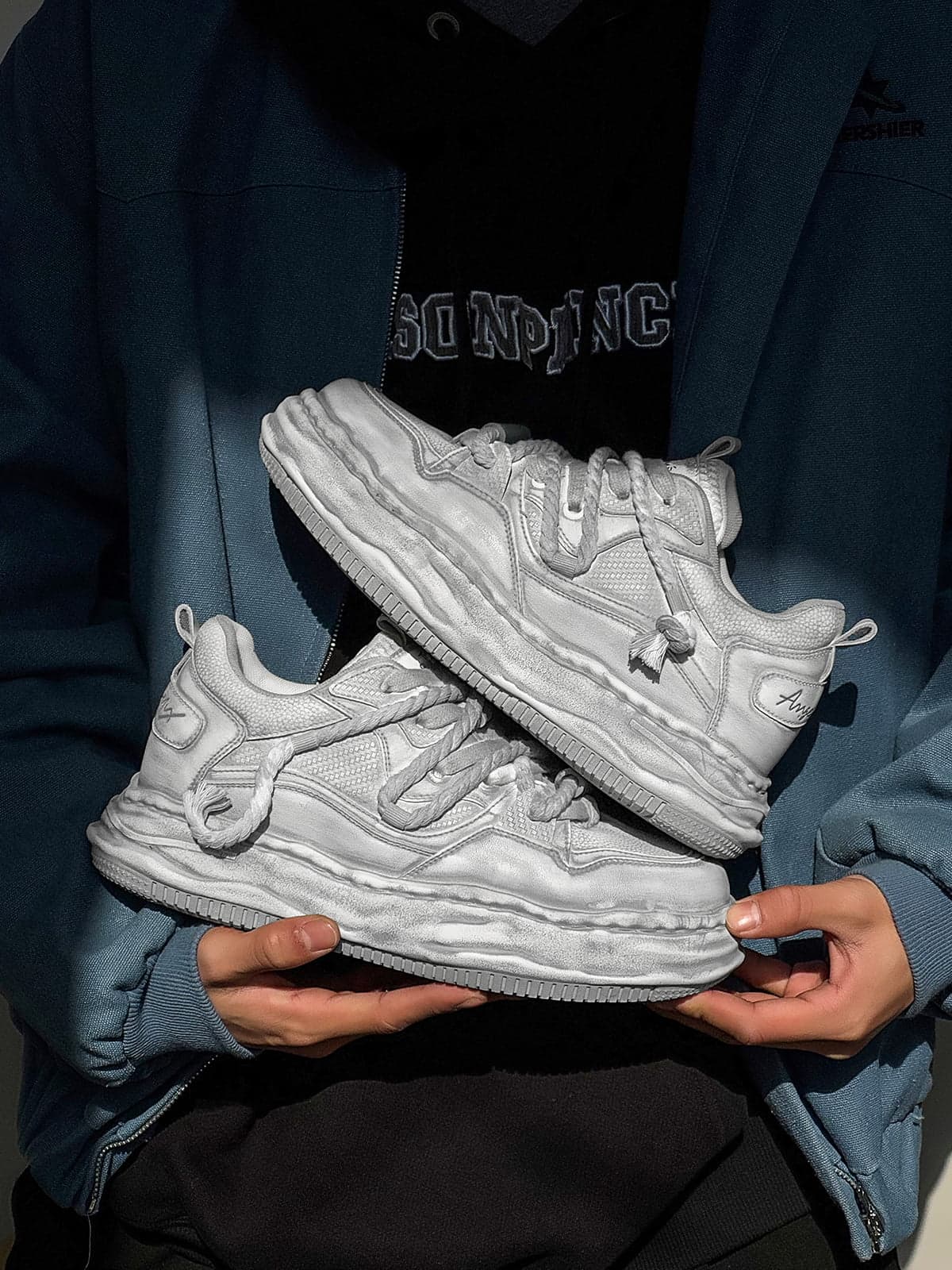 Deconstructed Distressed Chunky Street Sneakers