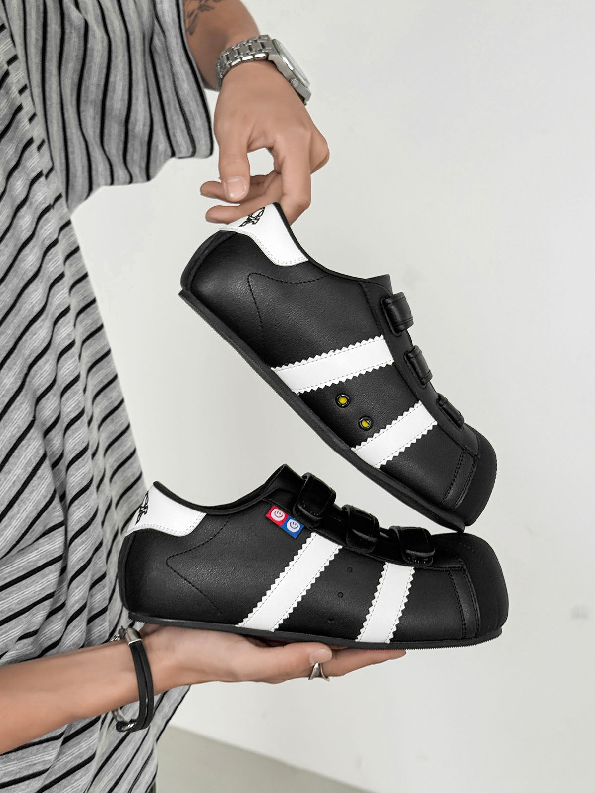 Vintage Shell Toe Velcro Strap Puffy Sneakers