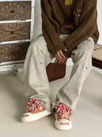 Street Chunky Velvet-Lined Canvas Sneakers