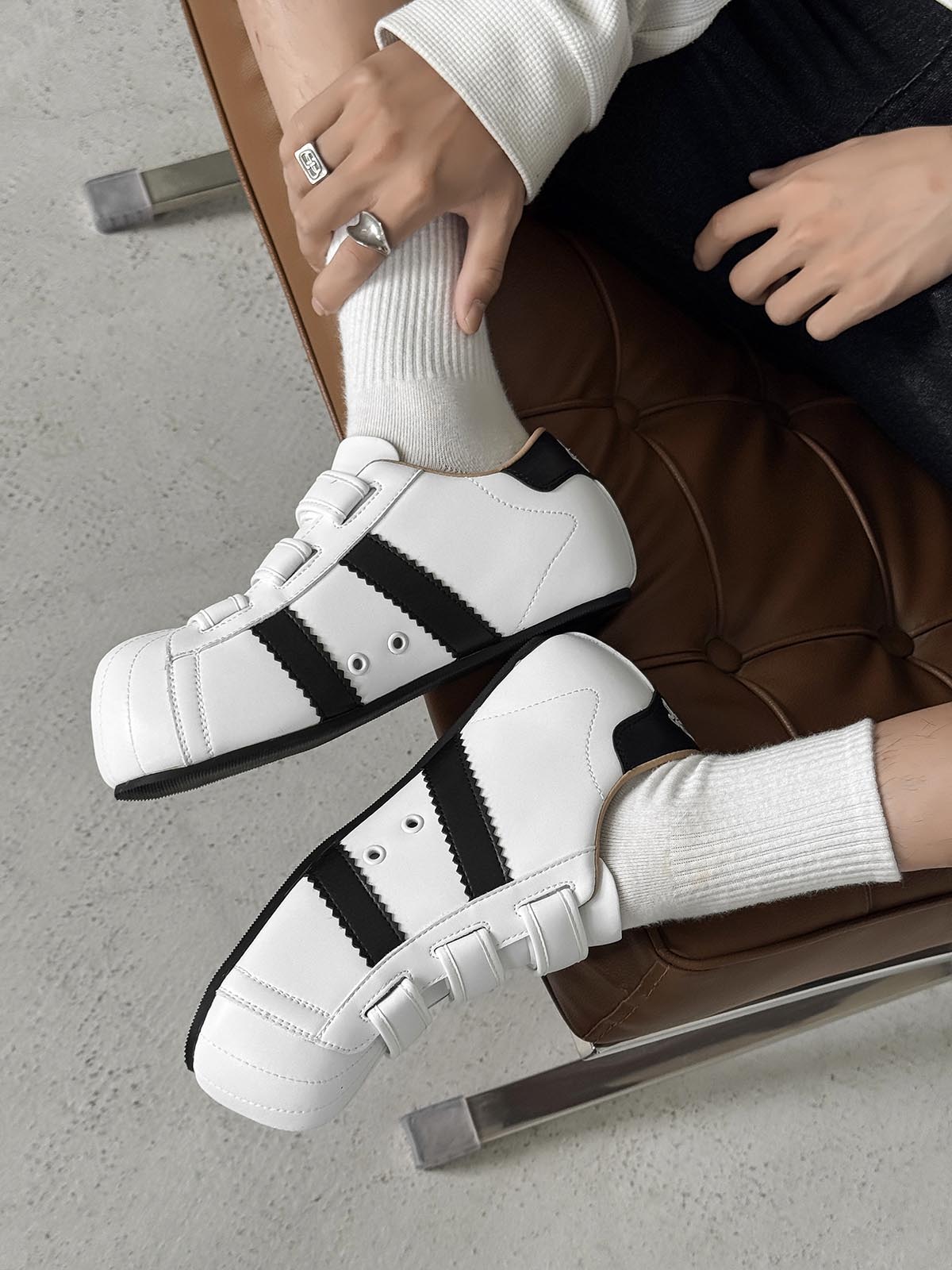 Vintage Shell Toe Velcro Strap Puffy Sneakers