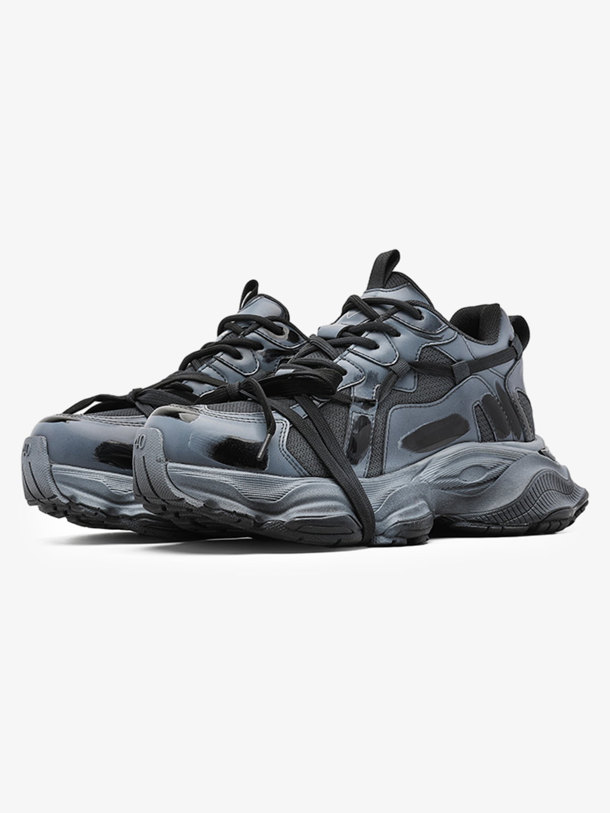Cyberpunk Glossy Panel Techwear Chunky Sneakers